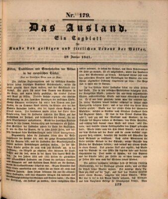 Das Ausland Montag 28. Juni 1841