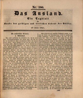 Das Ausland Dienstag 29. Juni 1841