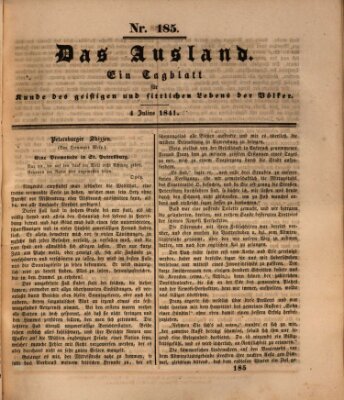 Das Ausland Sonntag 4. Juli 1841