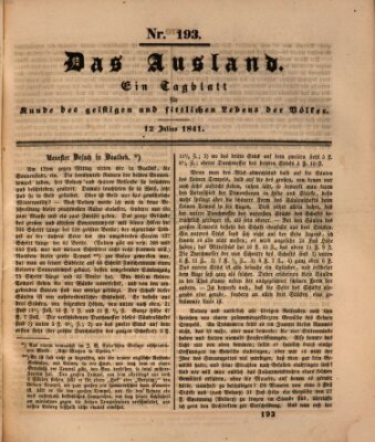 Das Ausland Montag 12. Juli 1841