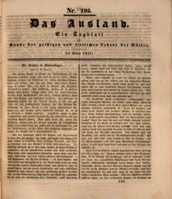 Das Ausland Mittwoch 14. Juli 1841