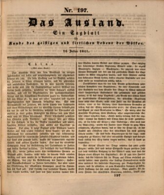 Das Ausland Freitag 16. Juli 1841