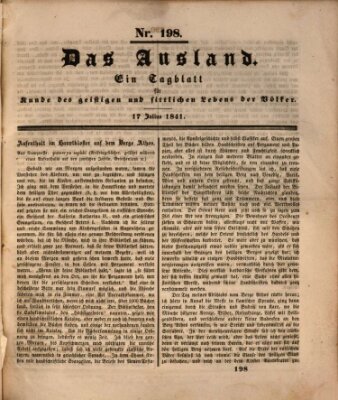 Das Ausland Samstag 17. Juli 1841