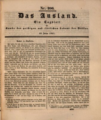 Das Ausland Sonntag 25. Juli 1841