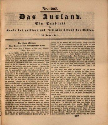 Das Ausland Montag 26. Juli 1841