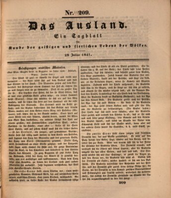 Das Ausland Mittwoch 28. Juli 1841