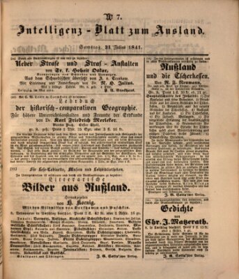 Das Ausland Samstag 31. Juli 1841