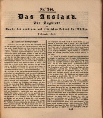 Das Ausland Freitag 3. September 1841