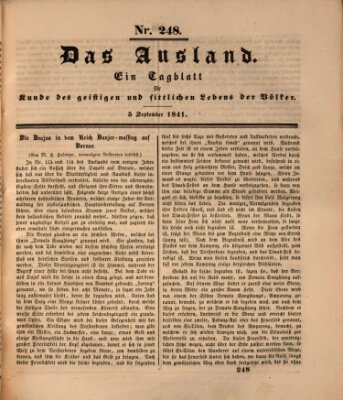 Das Ausland Sonntag 5. September 1841