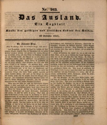 Das Ausland Montag 20. September 1841