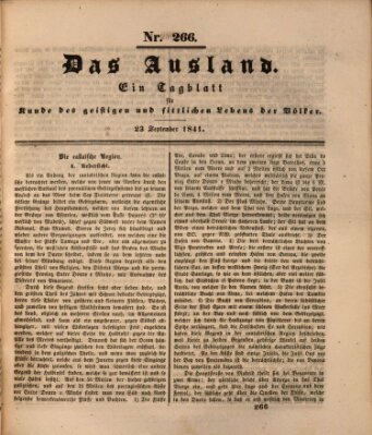 Das Ausland Donnerstag 23. September 1841