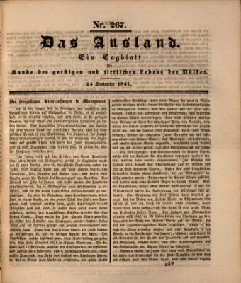 Das Ausland Freitag 24. September 1841