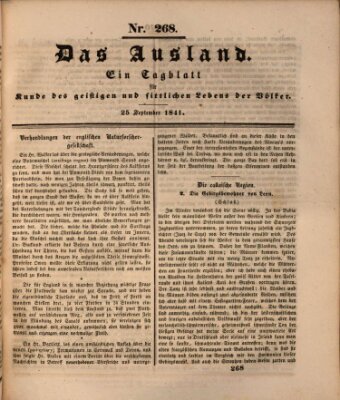 Das Ausland Samstag 25. September 1841