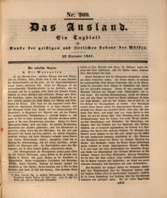 Das Ausland Sonntag 26. September 1841