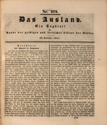 Das Ausland Mittwoch 29. September 1841