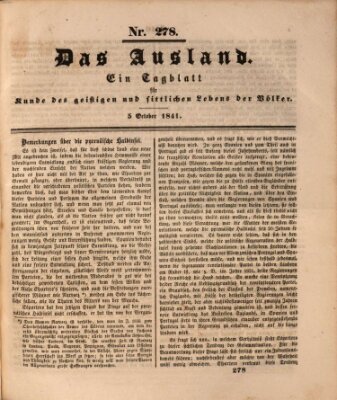 Das Ausland Dienstag 5. Oktober 1841