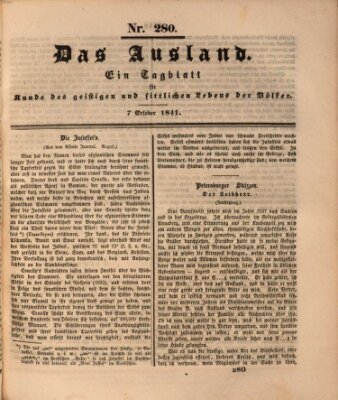 Das Ausland Donnerstag 7. Oktober 1841