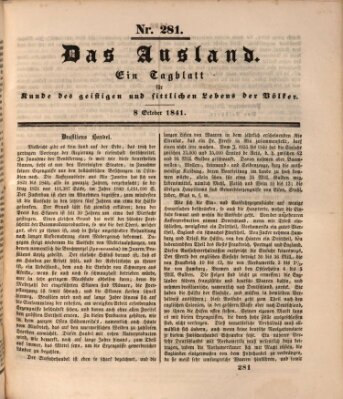 Das Ausland Freitag 8. Oktober 1841