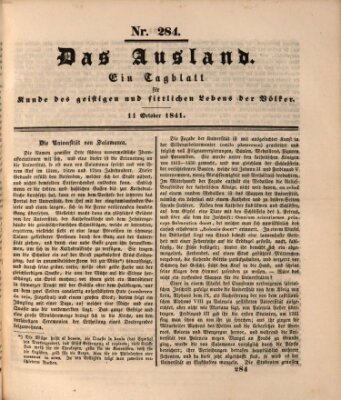 Das Ausland Montag 11. Oktober 1841