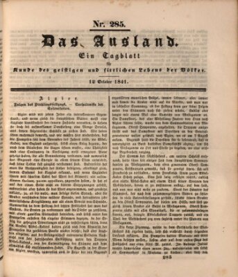 Das Ausland Dienstag 12. Oktober 1841