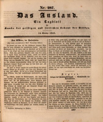 Das Ausland Donnerstag 14. Oktober 1841