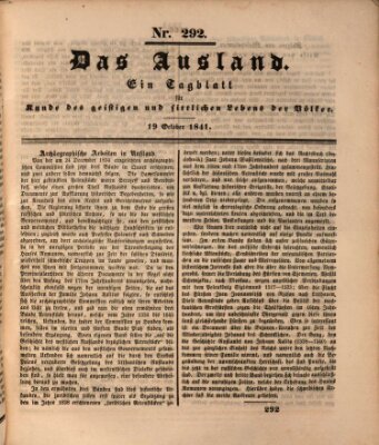 Das Ausland Dienstag 19. Oktober 1841