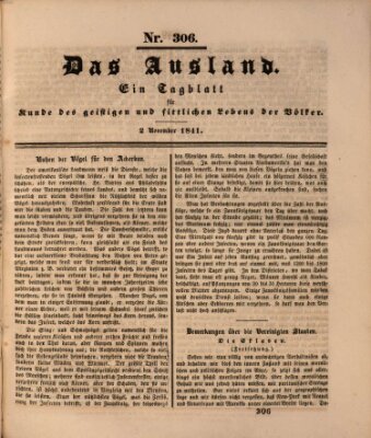 Das Ausland Dienstag 2. November 1841