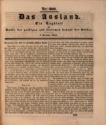 Das Ausland Freitag 5. November 1841