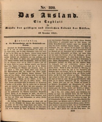 Das Ausland Sonntag 28. November 1841