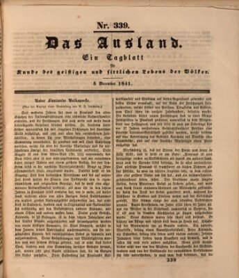 Das Ausland Sonntag 5. Dezember 1841