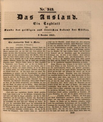 Das Ausland Donnerstag 9. Dezember 1841