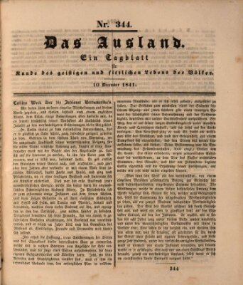 Das Ausland Freitag 10. Dezember 1841