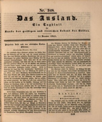 Das Ausland Dienstag 14. Dezember 1841