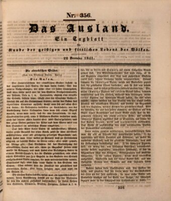 Das Ausland Mittwoch 22. Dezember 1841