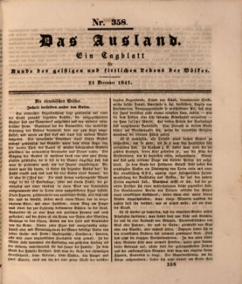 Das Ausland Freitag 24. Dezember 1841