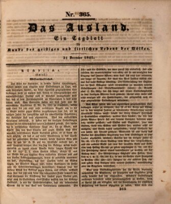 Das Ausland Freitag 31. Dezember 1841