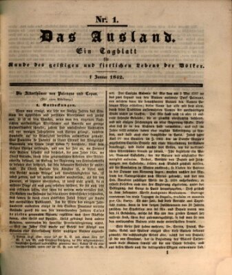 Das Ausland Saturday 1. January 1842