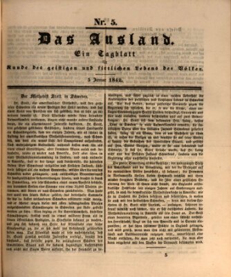 Das Ausland Mittwoch 5. Januar 1842