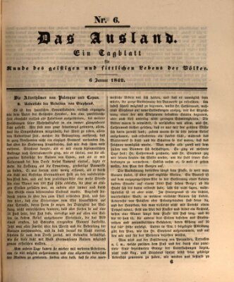 Das Ausland Donnerstag 6. Januar 1842