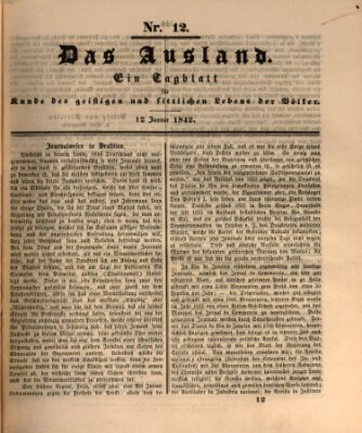 Das Ausland Mittwoch 12. Januar 1842