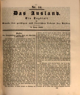 Das Ausland Freitag 14. Januar 1842