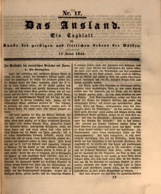 Das Ausland Montag 17. Januar 1842