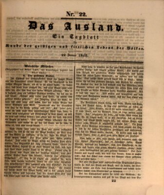 Das Ausland Samstag 22. Januar 1842