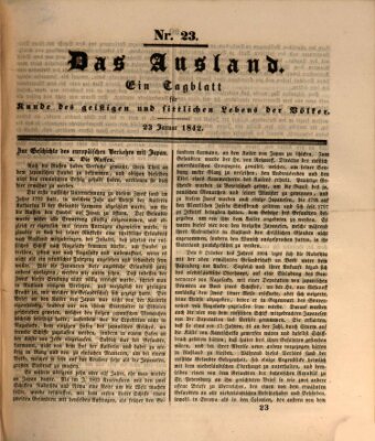 Das Ausland Sonntag 23. Januar 1842