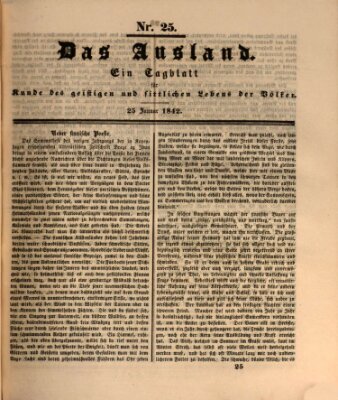 Das Ausland Dienstag 25. Januar 1842