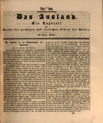 Das Ausland Mittwoch 26. Januar 1842