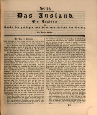 Das Ausland Samstag 29. Januar 1842