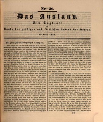 Das Ausland Sonntag 30. Januar 1842