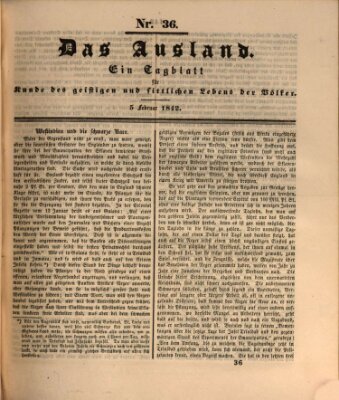 Das Ausland Samstag 5. Februar 1842