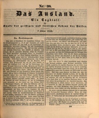 Das Ausland Montag 7. Februar 1842